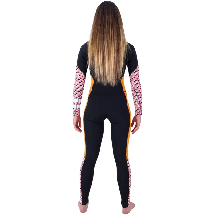 2024 Hurley Mujer Plus Printed 4/3mm Chest Zip Neopreno WFS0012433 - Gym Red / Burghundy Crush